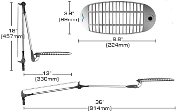 Technical Drawing for SpaceCo WL02 LED Short Wave Light LED Task Lighting