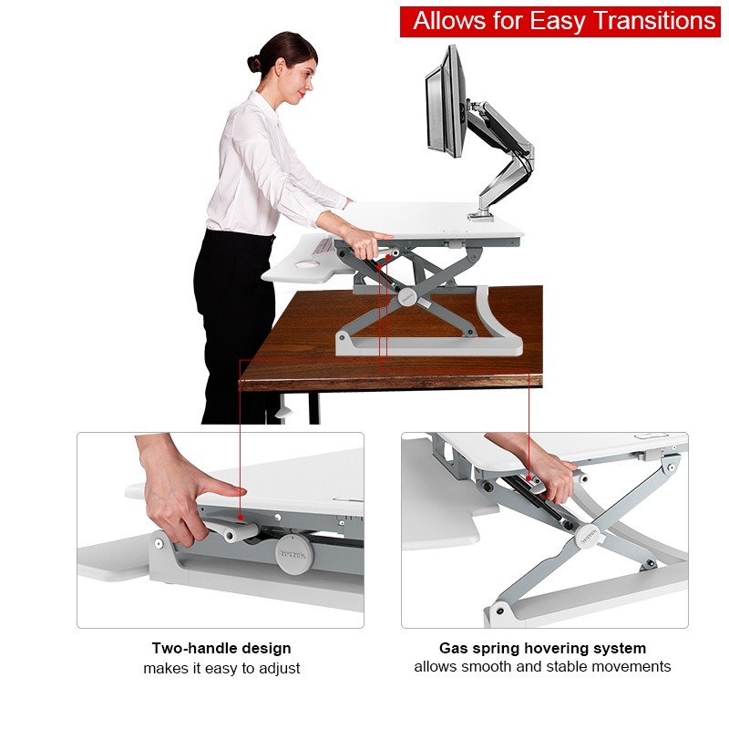 Loctek LX36 Wide Platform Height Adjustable Standing Desk Riser
