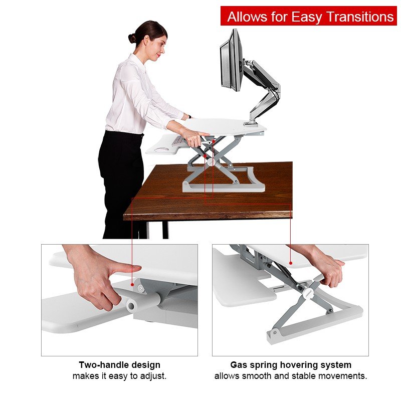 Loctek LXC41 Wide Platform Height Adjustable Sit-Stand Corner Riser