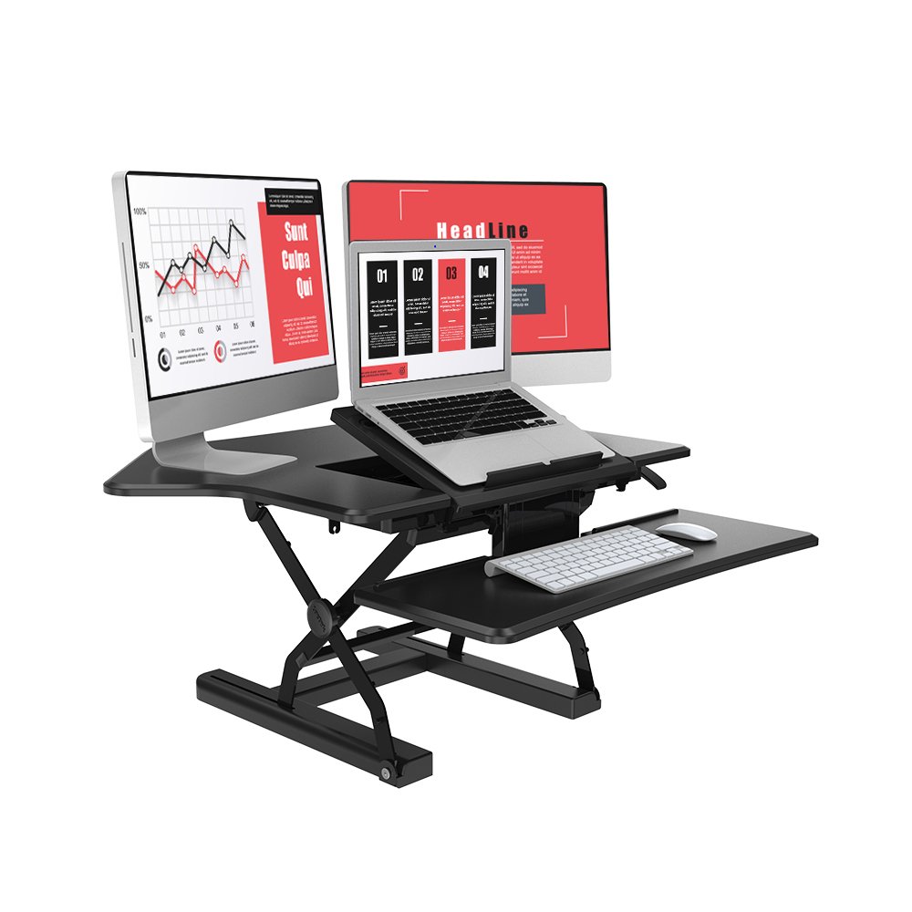 Loctek PC36 Wide Platform Height Adjustable Sit-Stand Corner Riser