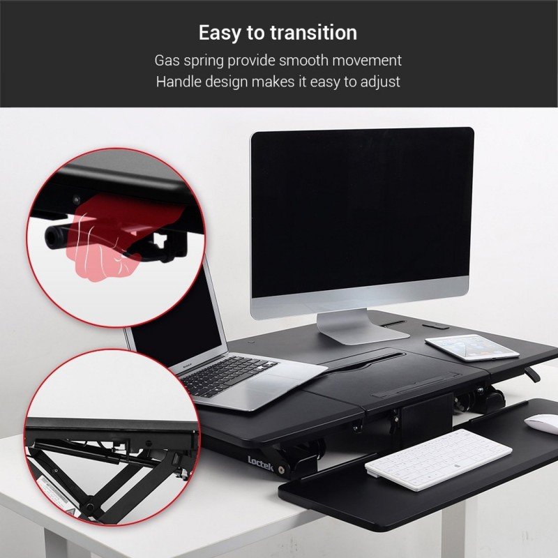 Loctek PL36B Wide Platform Height Adjustable Standing Desk Riser