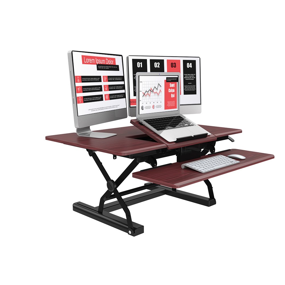 Loctek PL36B Wide Platform Height Adjustable Standing Desk Riser