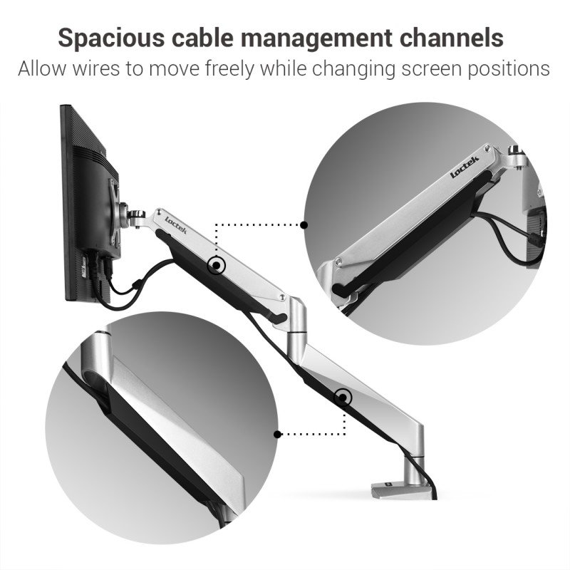 Loctek D7A Desk Mount Gas Spring Single Monitor Arm