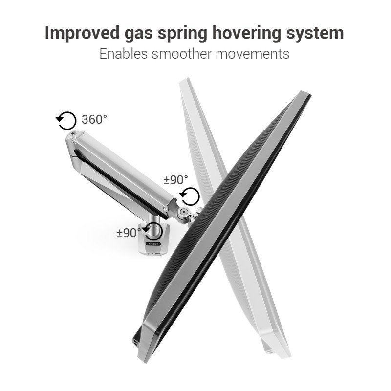 Loctek D7D Gas Spring Dual Monitor Arm Desktop Mount