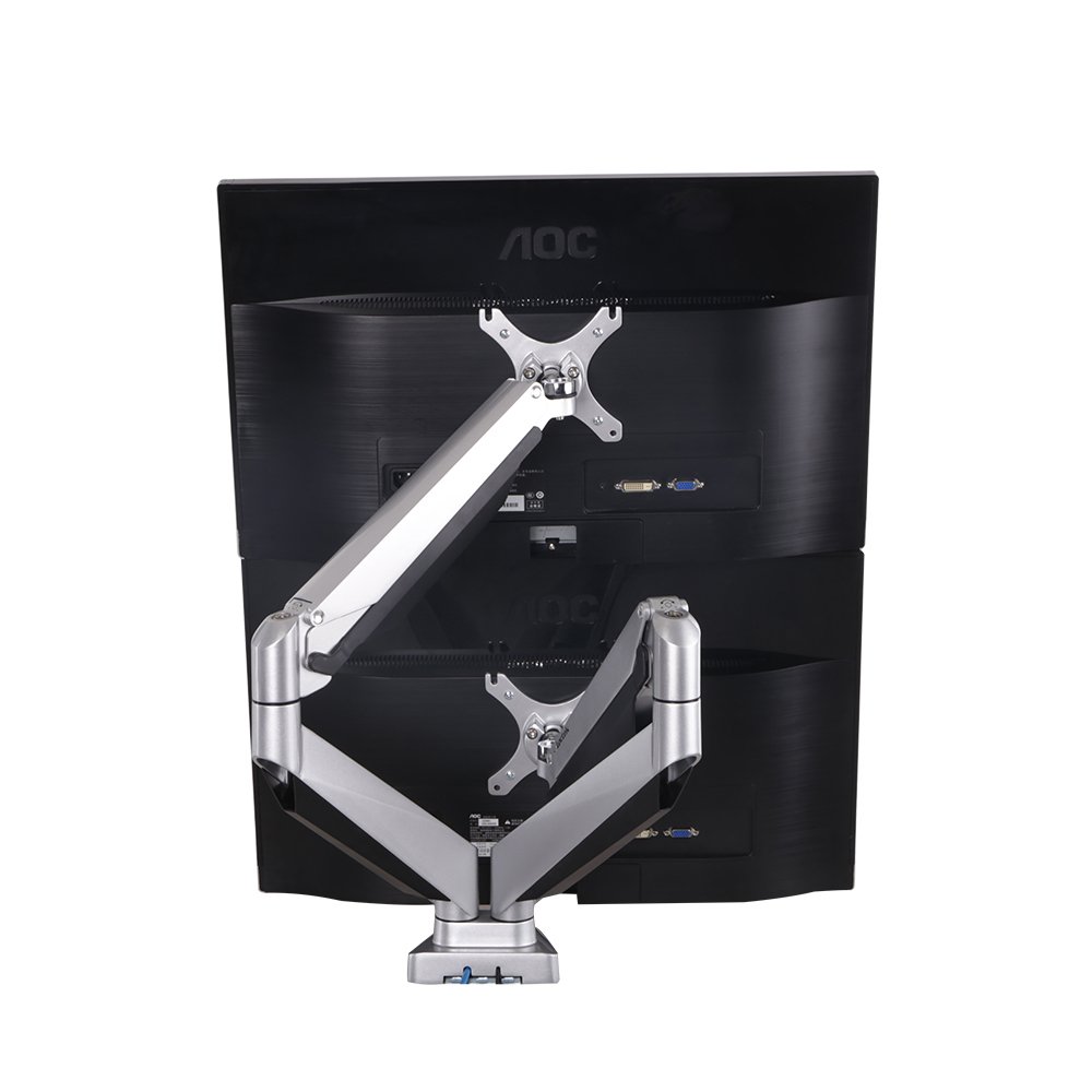 Loctek D7D Gas Spring Dual Monitor Arm Desktop Mount