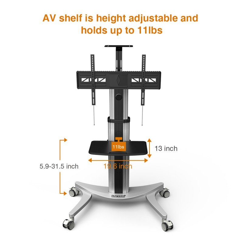 Loctek P2 Universal Mobile TV Cart with DVD Shelf up to 70