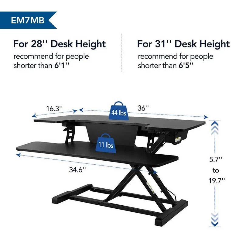 Flexispot Motorized AlcoveRiser Standing Desk Converter - EM7MB