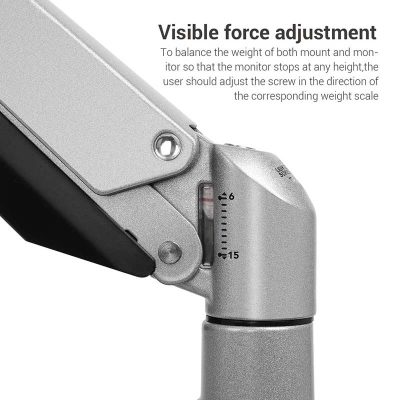Loctek D7L Heavy Duty Full Motion Gas Spring Single Monitor Desk Mount