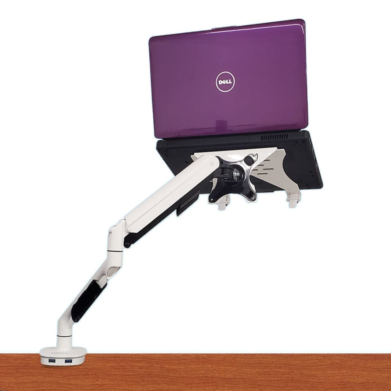 EDL-W Laptop Arm with 2 USB Ports - White - Height and Depth Adjustable - ErgoDirect/Loctek