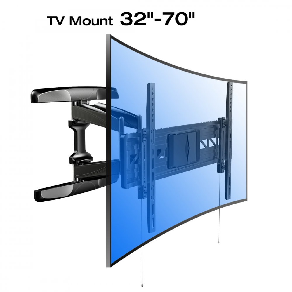 Loctek R2 Full Motion TV Bracket for Curved and Flat Screen TVs (32