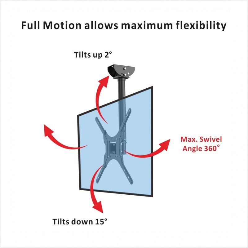 Loctek CM1 Adjustable Tilting Wall Ceiling TV Mount (26