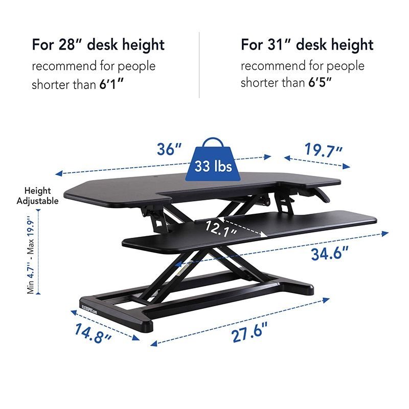 Flexispot M7C Corner AlcoveRiser Standing Desk Converter - 36
