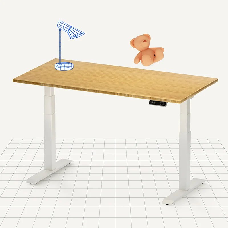 FlexiSpot E7 55W Height-Adjustable Standing Desk, White