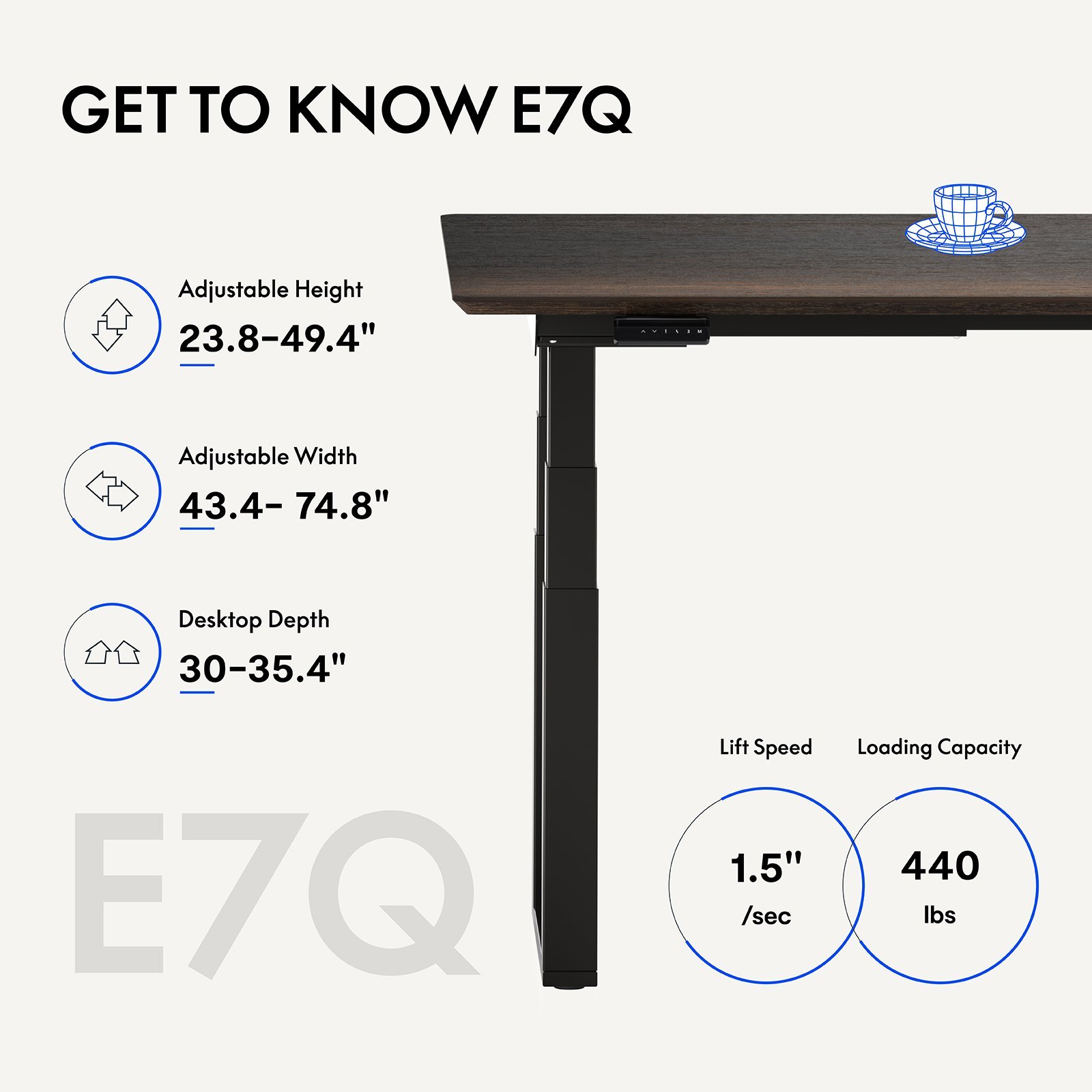 Flexispot E7Q Electric Height Adjustable Desk