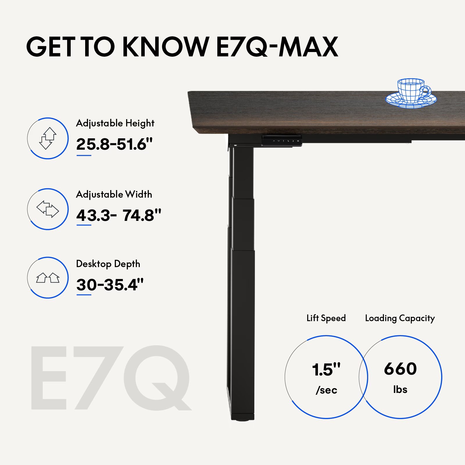 Flexispot Odin E7Q Electric Height Adjustable Desk
