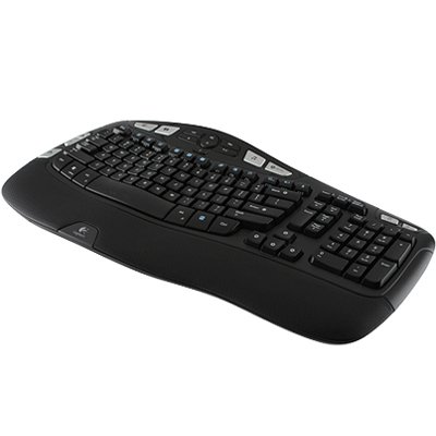 Logitech K350 Wireless Wave Shaped Keyboard with a Cushioned and Contoured Palm Rest