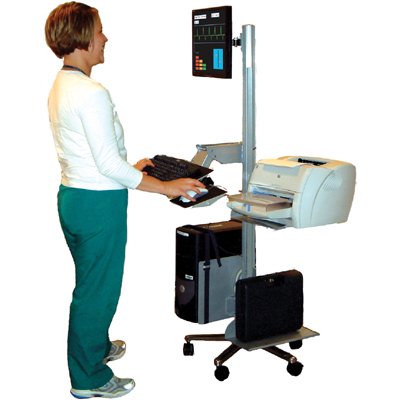 Luxor LSCW60 Height Adjustable Mobile LCD Monitor Workstation and Healthcare Cart LSCW-60