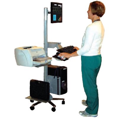 Luxor LSCW60 Height Adjustable Mobile LCD Monitor Workstation and Healthcare Cart LSCW-60
