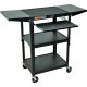 Luxor AVJ42KBDL Height Adjustable Steel Cart with Keyboard Tray and Drop Leaf Shelves