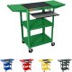 Luxor AVJ42KBDL Height Adjustable Steel Cart with Keyboard Tray and Drop Leaf Shelves