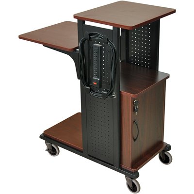 Luxor WPS4BR5CE Boardroom Presentation Workstation with Cabinet and 7 Outlet 25' Electric Cord