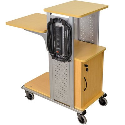 Luxor WPS4BRCE Boardroom Presentation Station with Cabinet and 7 Outlet 25' Electric Cord
