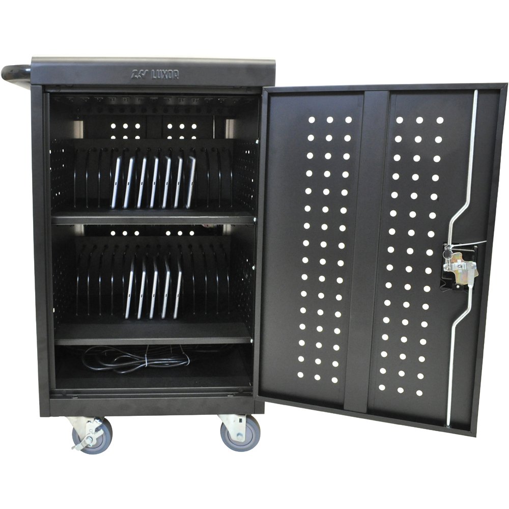 Luxor LLTM30-B 30 Tablet Charging Cart with Key Lock