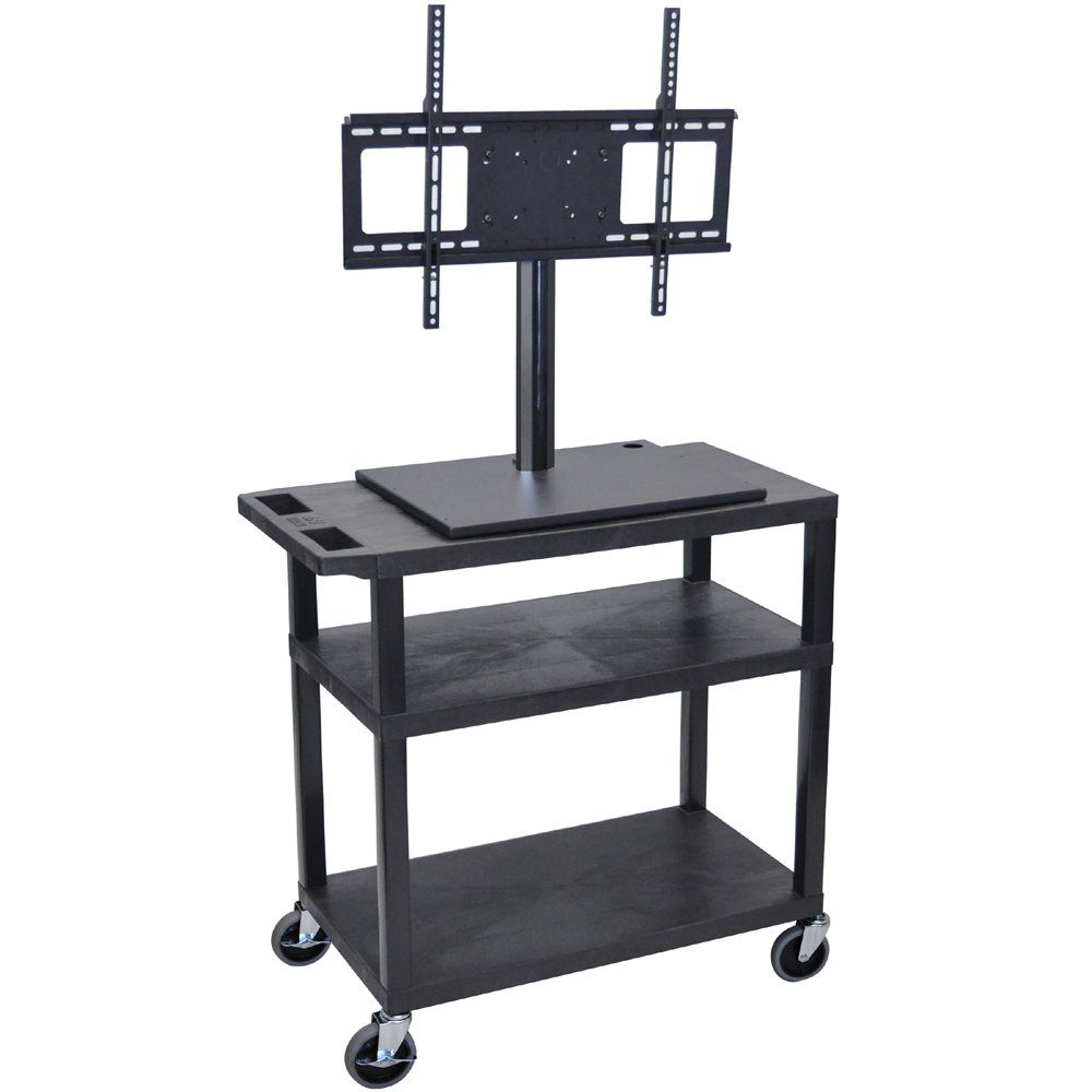 Luxor ET34E-B or ET34CE-B Mobile TV Cart w/ Universal LCD Mount