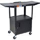 Luxor AVJ42CDL Adjustable Steel Cart with Cabinet and Drop Leaf