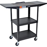 Luxor AVJ42DL Height Adjustable A/V Steel Cart with Drop Leaf