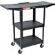 Luxor AVJ42DL Height Adjustable A/V Steel Cart with Drop Leaf