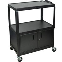Luxor AVJ42XLC Extra Large Height Adjustable Steel Cart, Cabinet