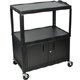 Luxor AVJ42XLC Extra Large Height Adjustable Steel Cart, Cabinet