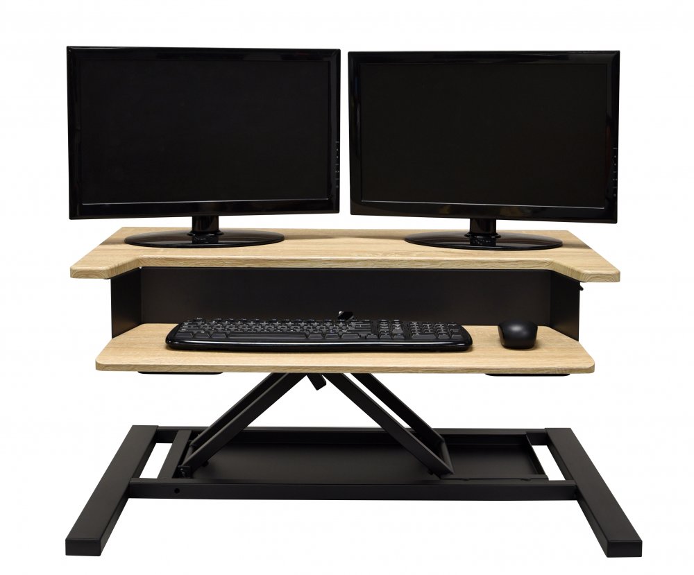 Luxor CVTR-PRO-XX Two-Tier Pneumatic Standing Desk Converter 