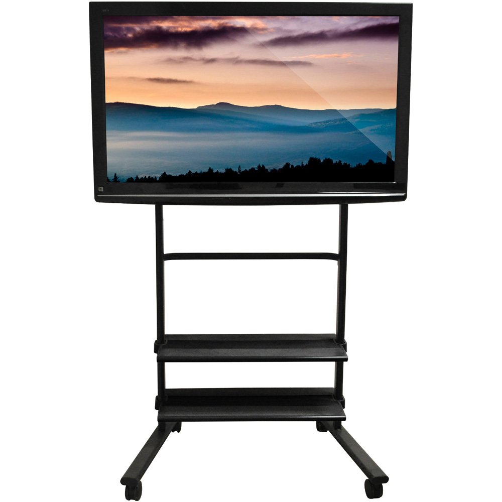 Luxor WFP200-B Universal LCD TV Stand with Two Shelves