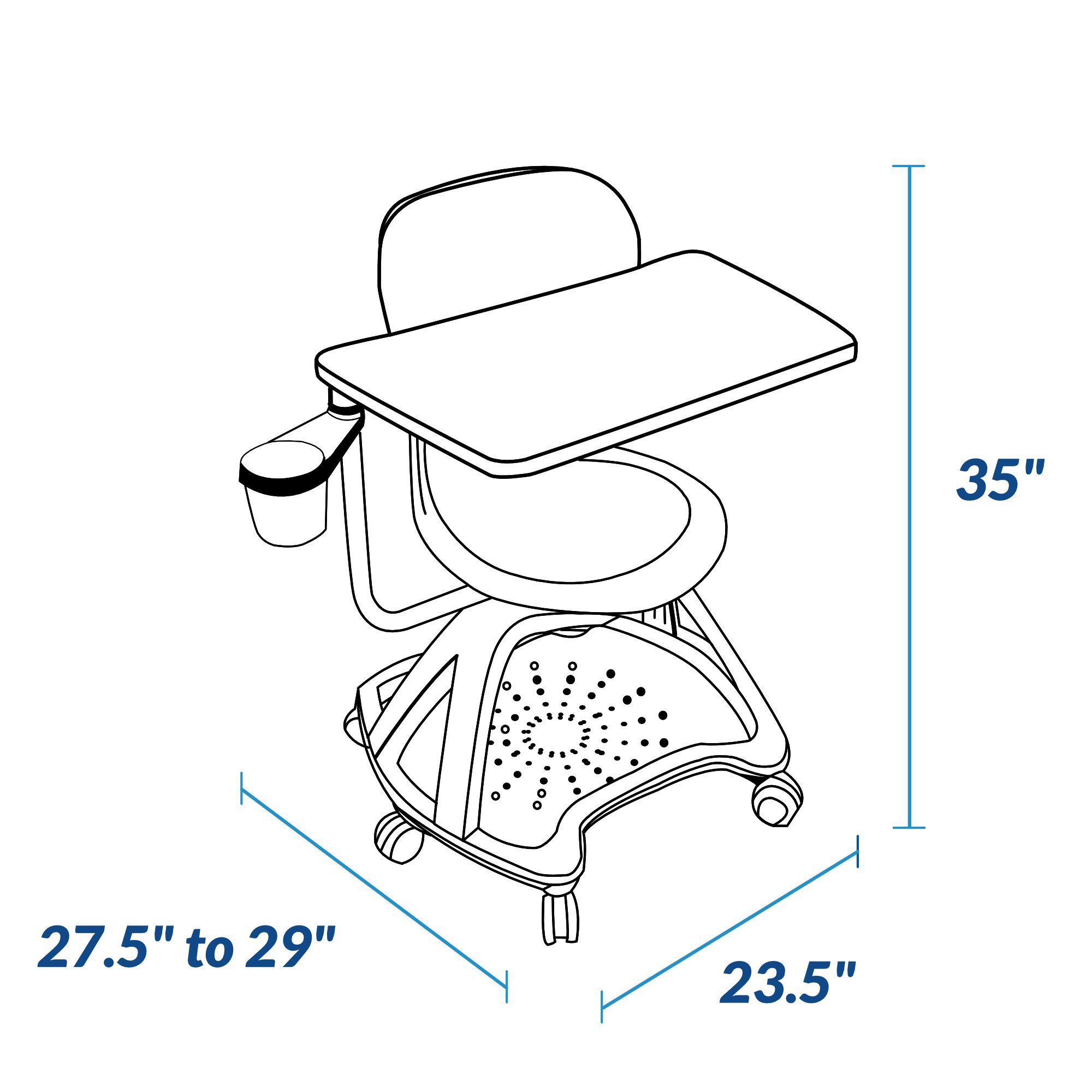 Luxor STUDENT-MTACHR All-In-One Student Desk and Chair