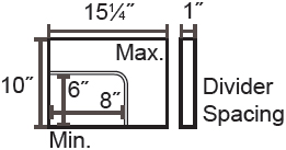 Technical drawing for Luxor LLTP12-B - 12 Laptop/Tablet Charging Cart