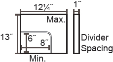 Technical drawing for Luxor LLTMW12-G - 12 Tablet Wall/Desk Charging Box