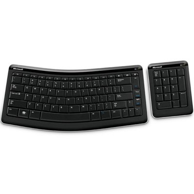 Front view of Microsoft CXD-00001 Bluetooth Wireless Mobile Keyboard 6000 and Number Pad