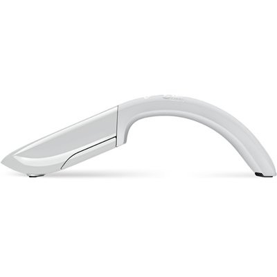 Curve the Microsoft RVF-00027 Arc Touch Mouse for use, flatten for storage