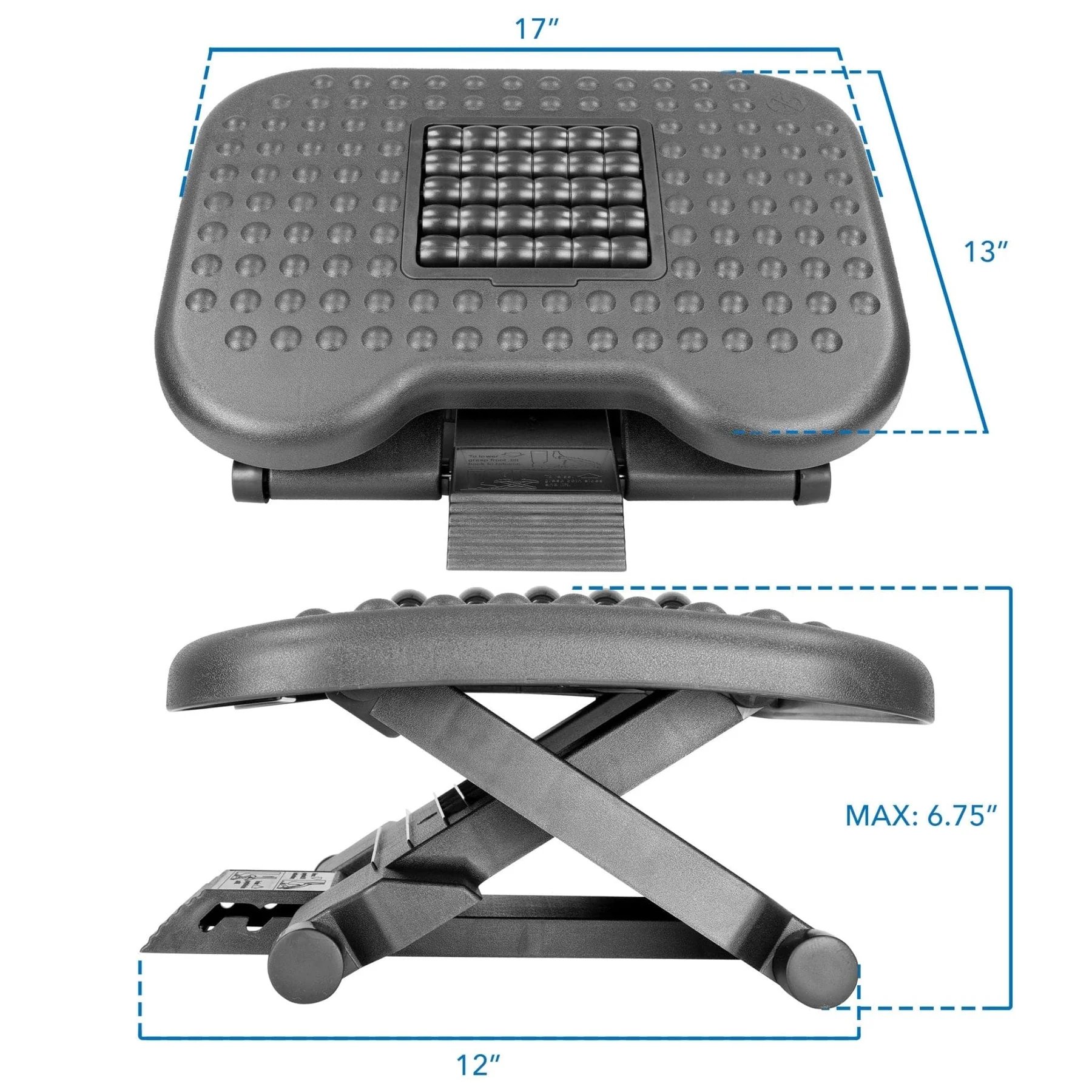 Mount IT! MI-7809 Height Adjustable and Rolling Massaging Footrest