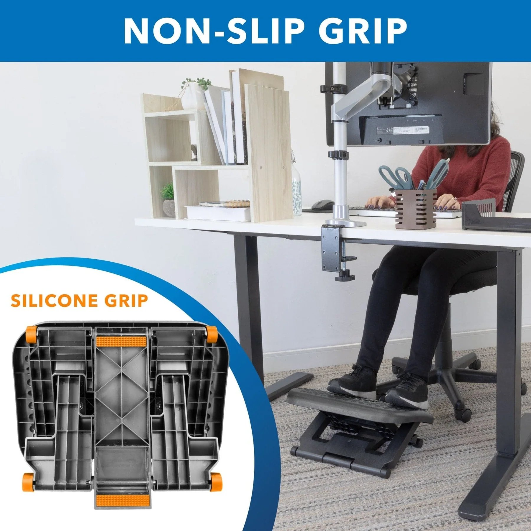 Under Desk Footrest Slip Massage Surface for Heights 