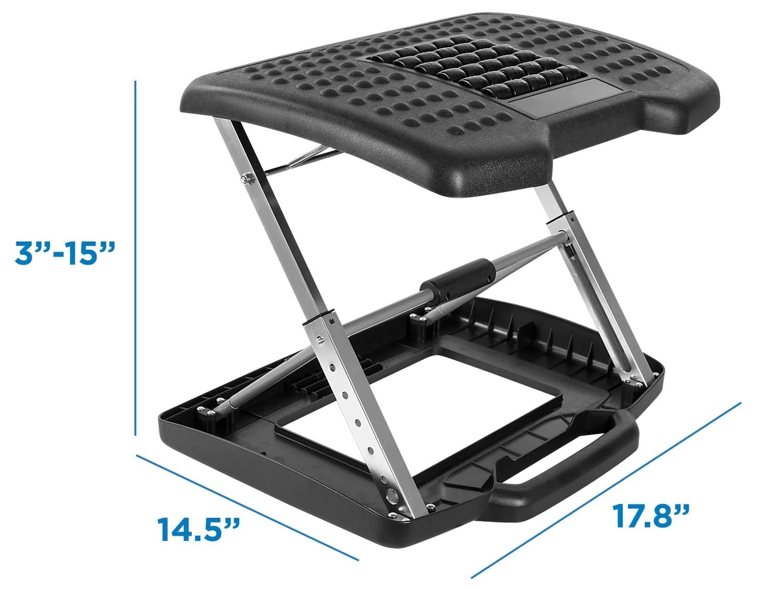 Mount-IT! MI-7808 Under Desk Footrest, Adjustable Height/Angle & Massaging Rollers