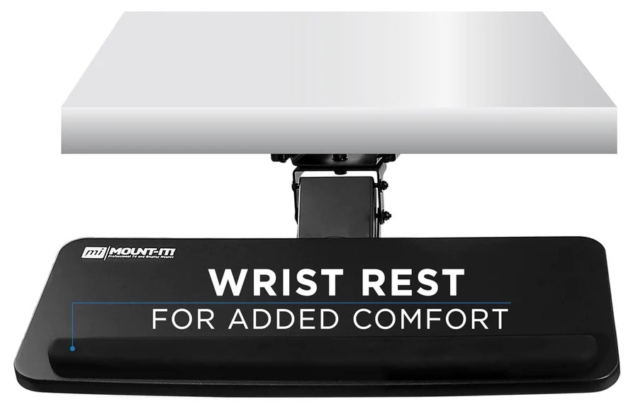 Mount-IT! MI-7132 Adjustable Keyboard and Mouse Platform w/ Wrist Rest Pad