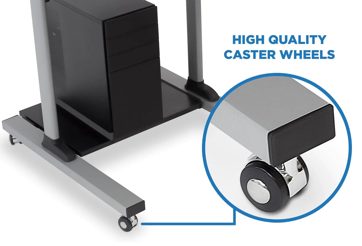 Mount IT! Height Adjustable Rolling Stand Up Desk - MI-7940