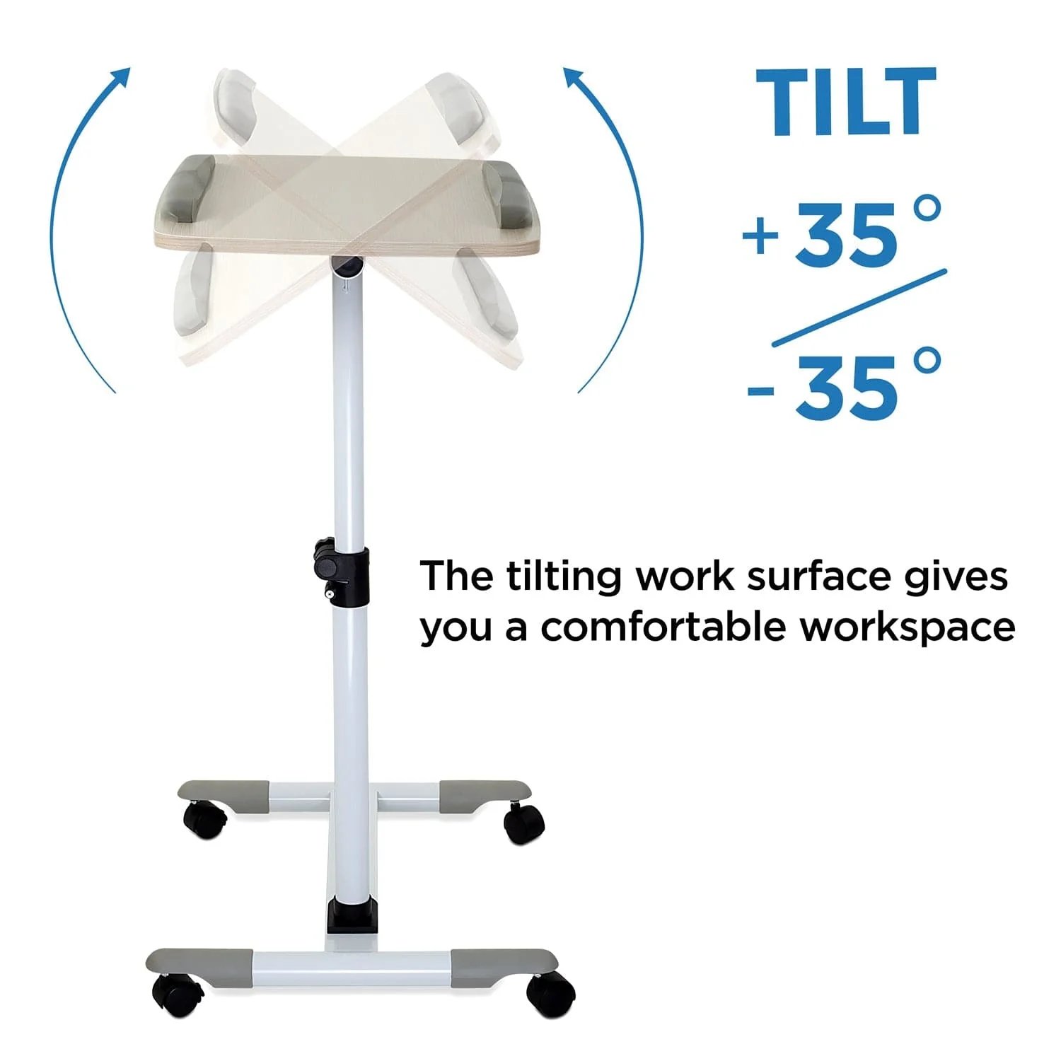 Mount-IT! Height Adjustable Rolling Laptop Cart - MI-7946