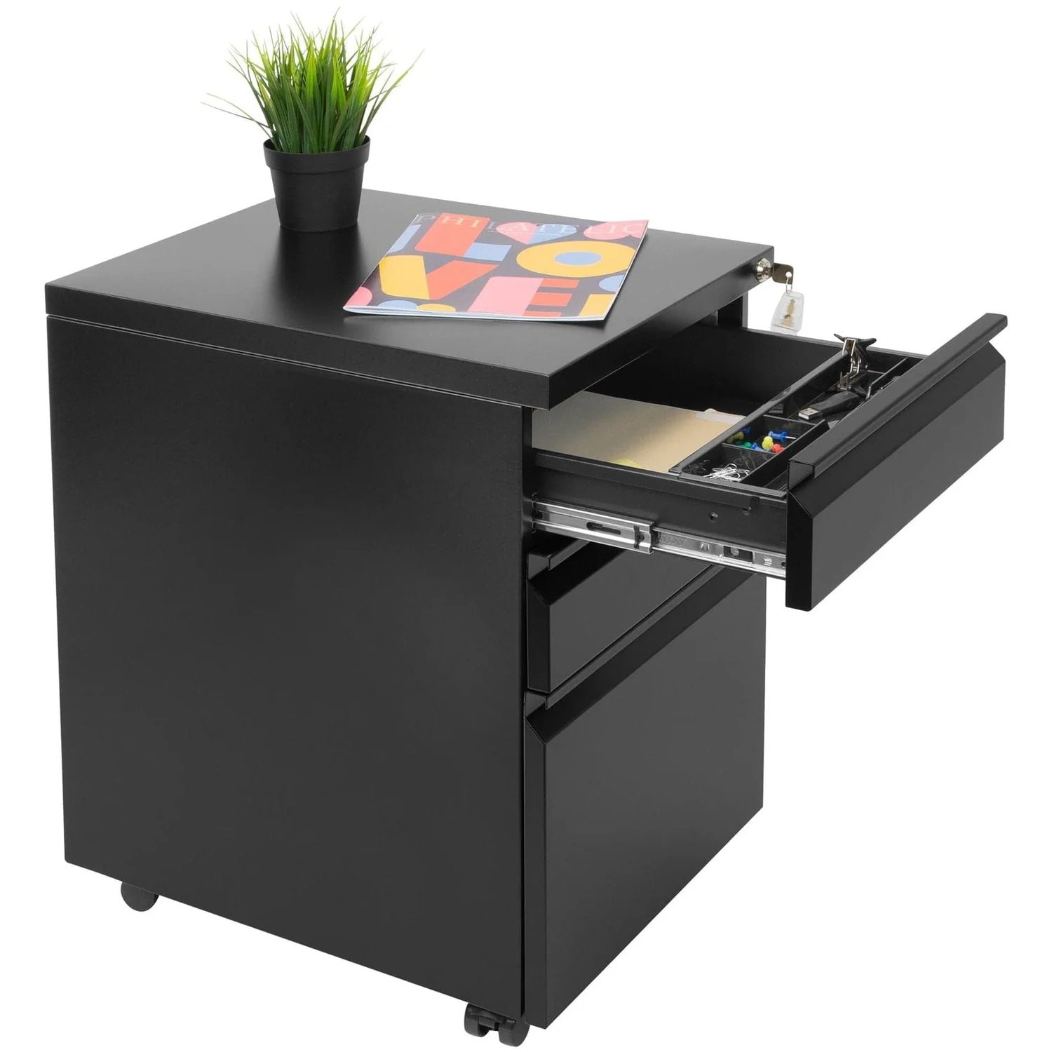 MOUNT-IT! MI-941 Mobile File Cabinet with 3 Drawers