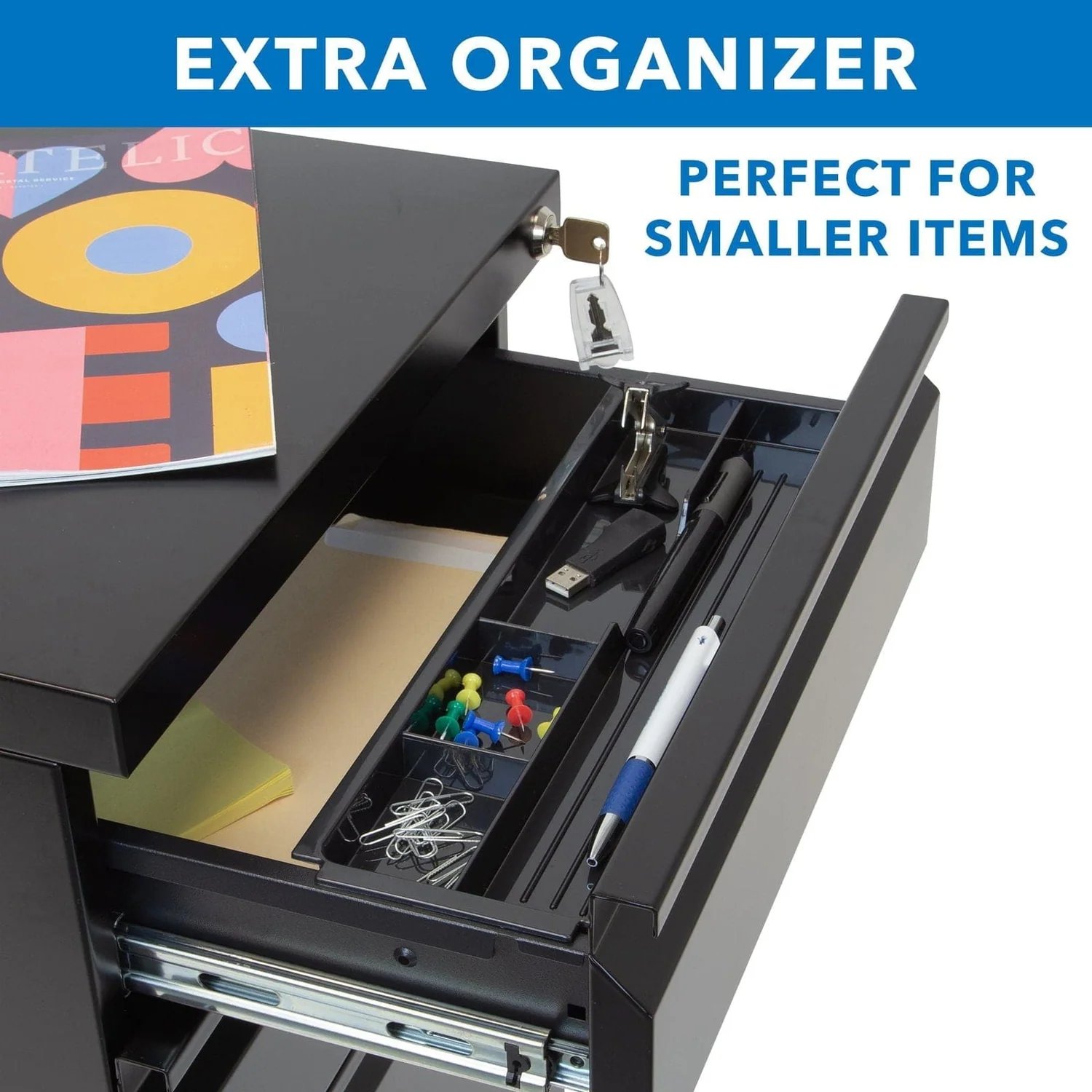 MOUNT-IT! MI-941 Mobile File Cabinet with 3 Drawers