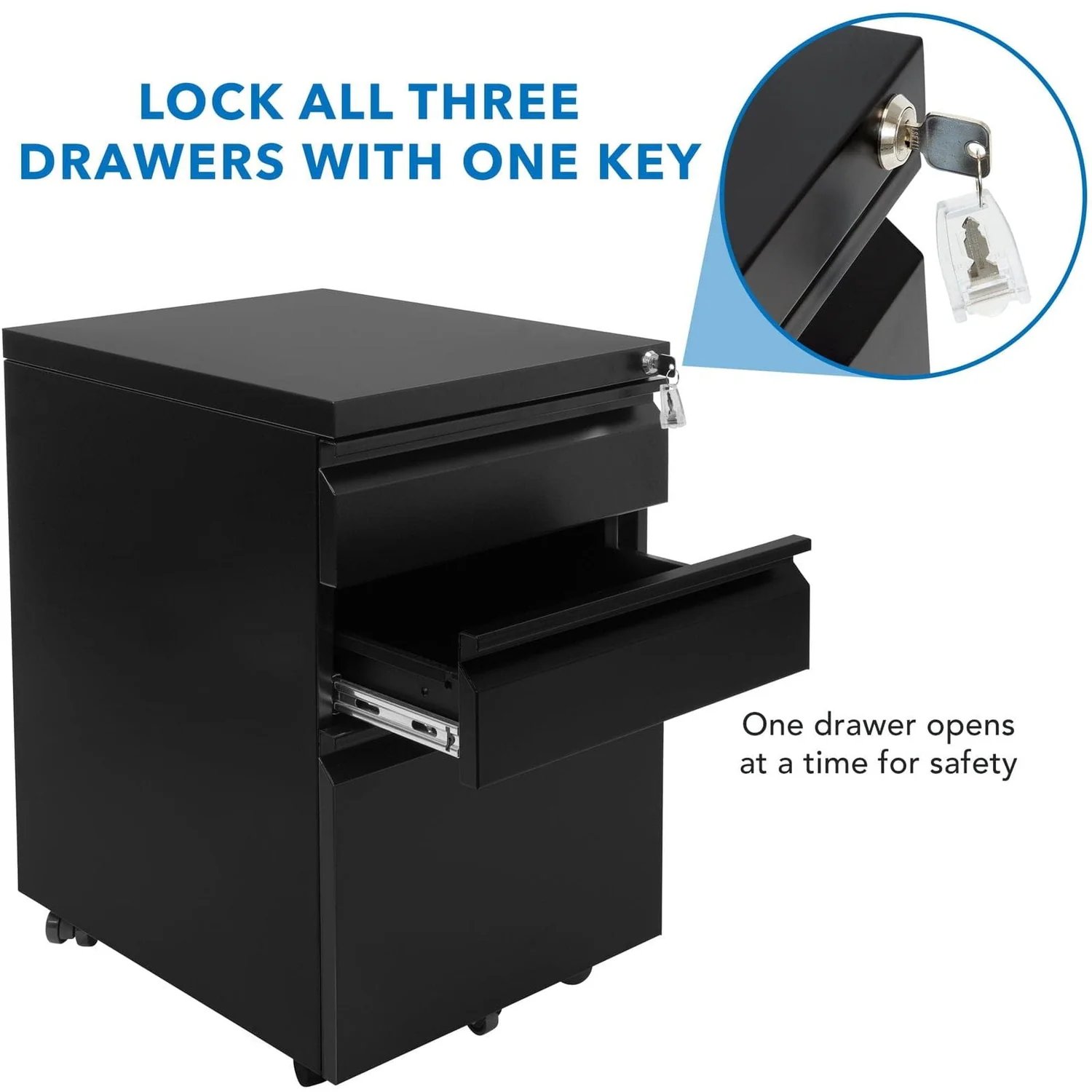MOUNT-IT! MI-941 Mobile File Cabinet with 3 Drawers