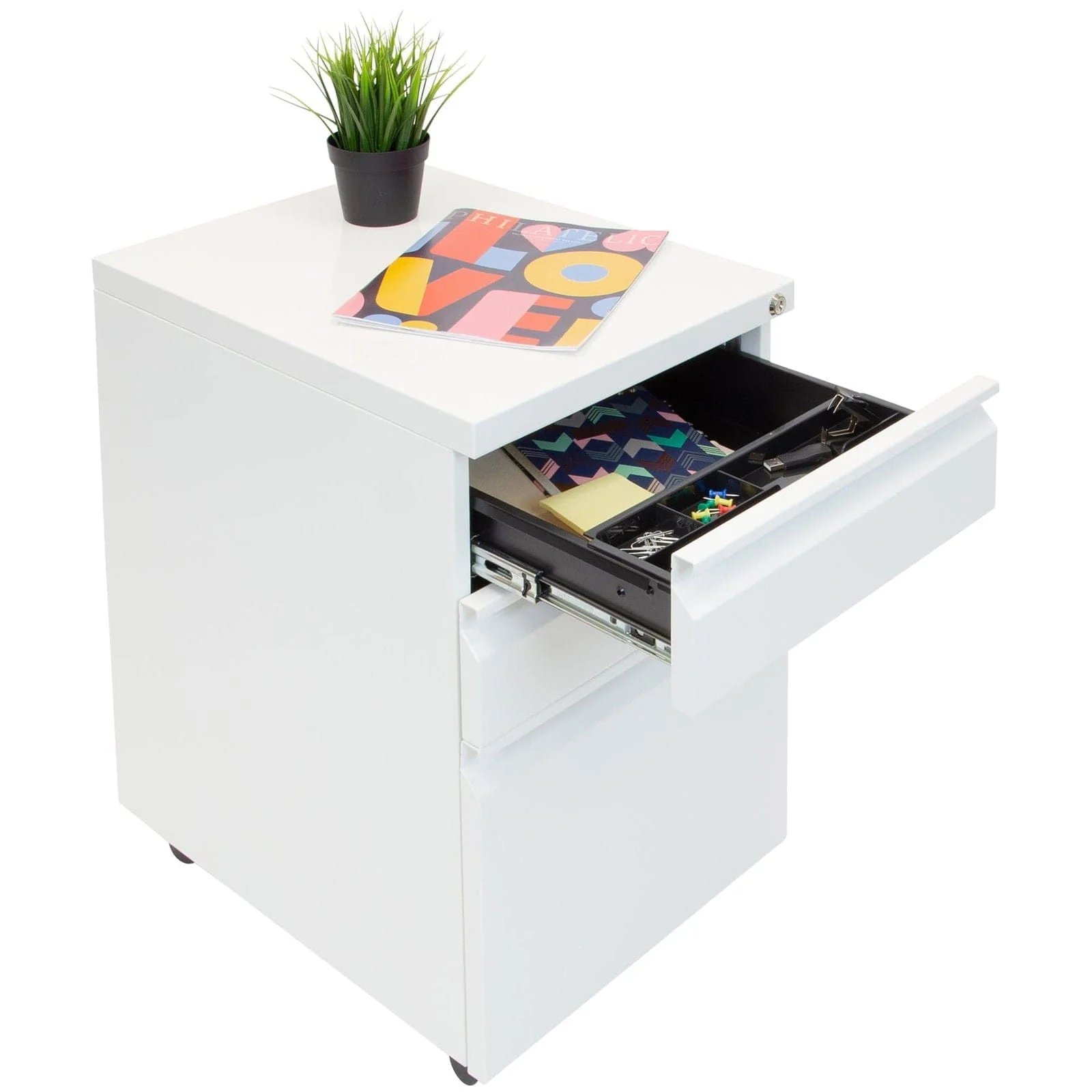 MOUNT-IT! MI-941 Mobile File Cabinet with 3 Drawers
